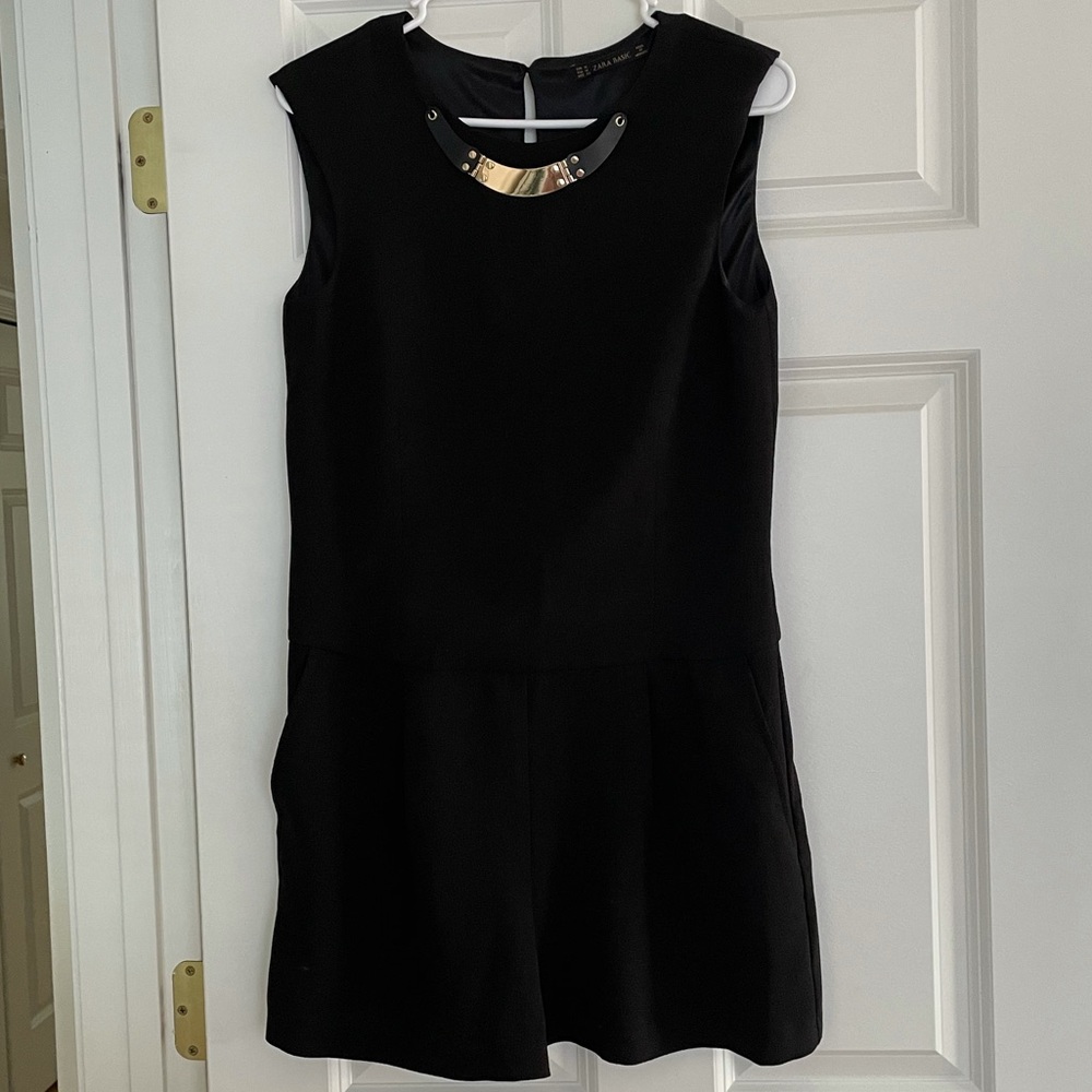 Zara Black Dress w/ Gold Accents